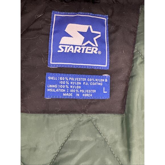 VINTAGE University of Miami Hurricanes Starter Jacket Coat Size Large Hood Logo - Picture 9 of 16